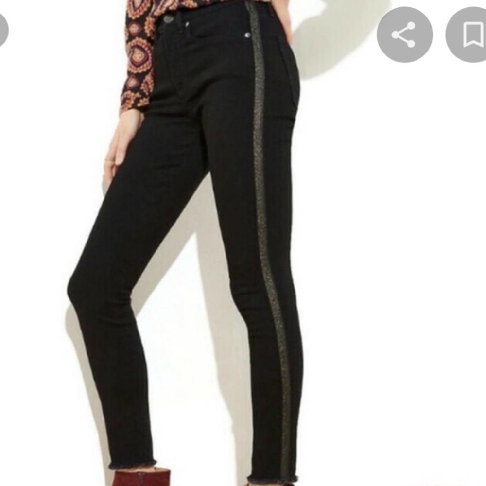 Loft slim pocket black raw hem jean 00/24